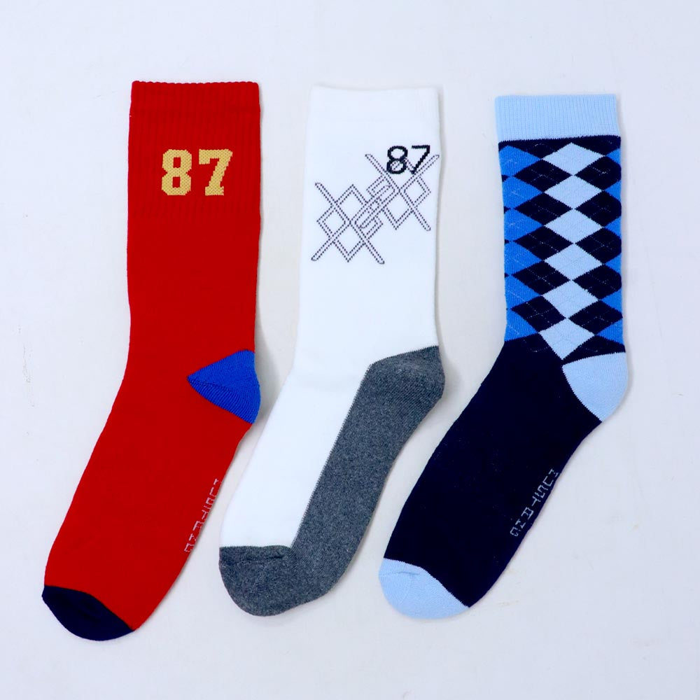 3pk Mix Design Terry Socks