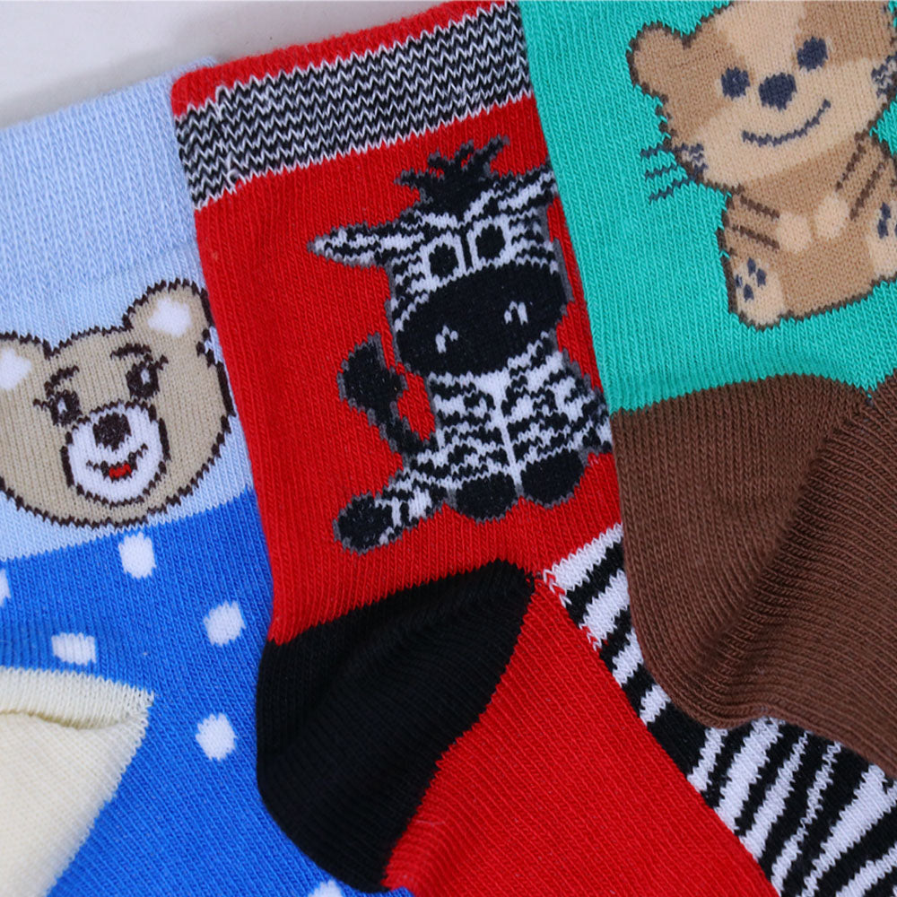 3 Pk Mustang Kids Cute Animal Design Socks