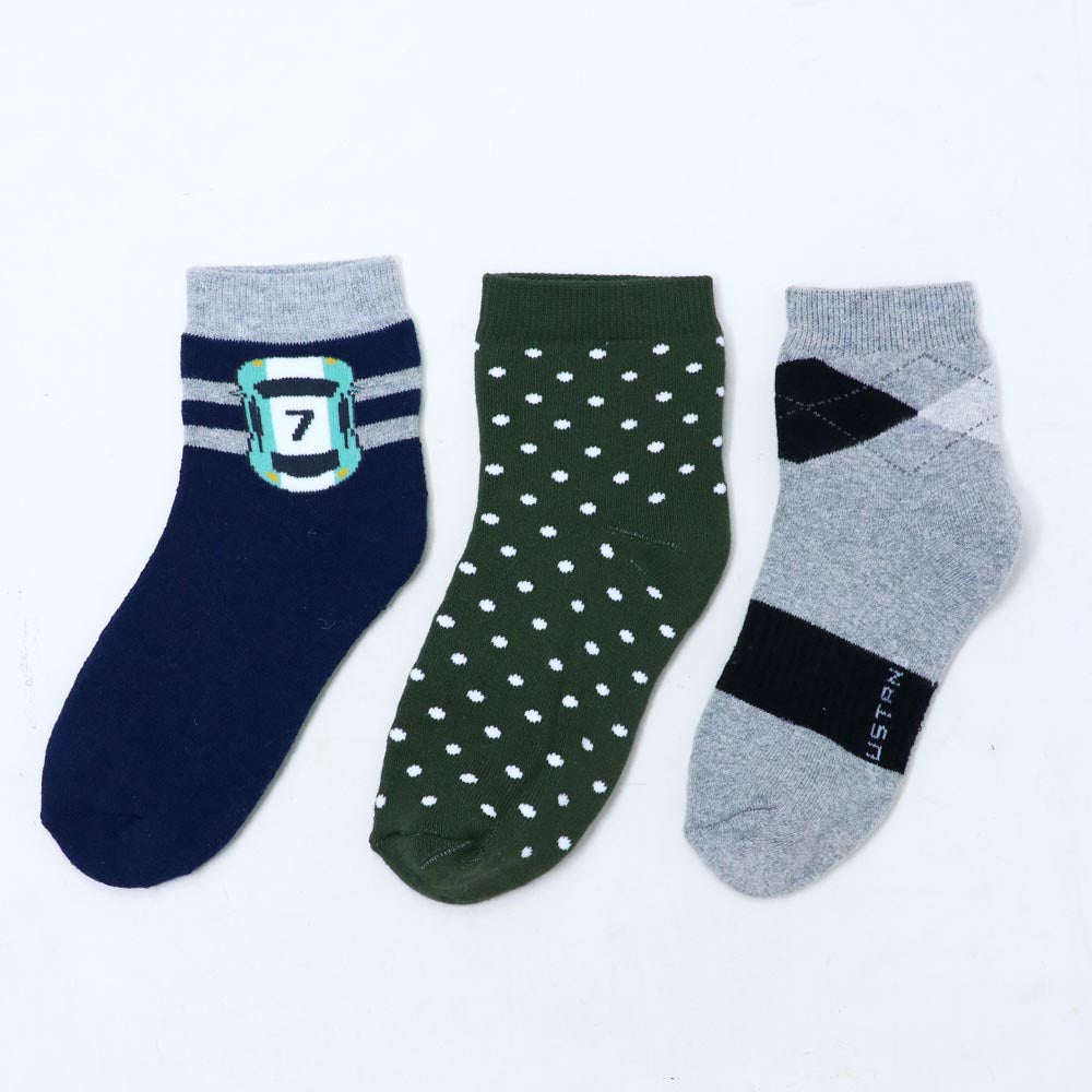 3pk Mix Design Terry Socks