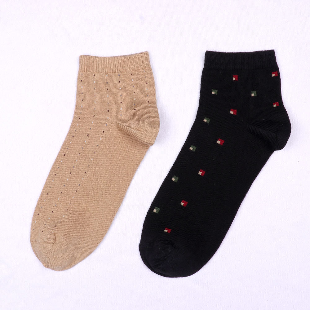 2 Pk Men’s Patterned Ankle Socks