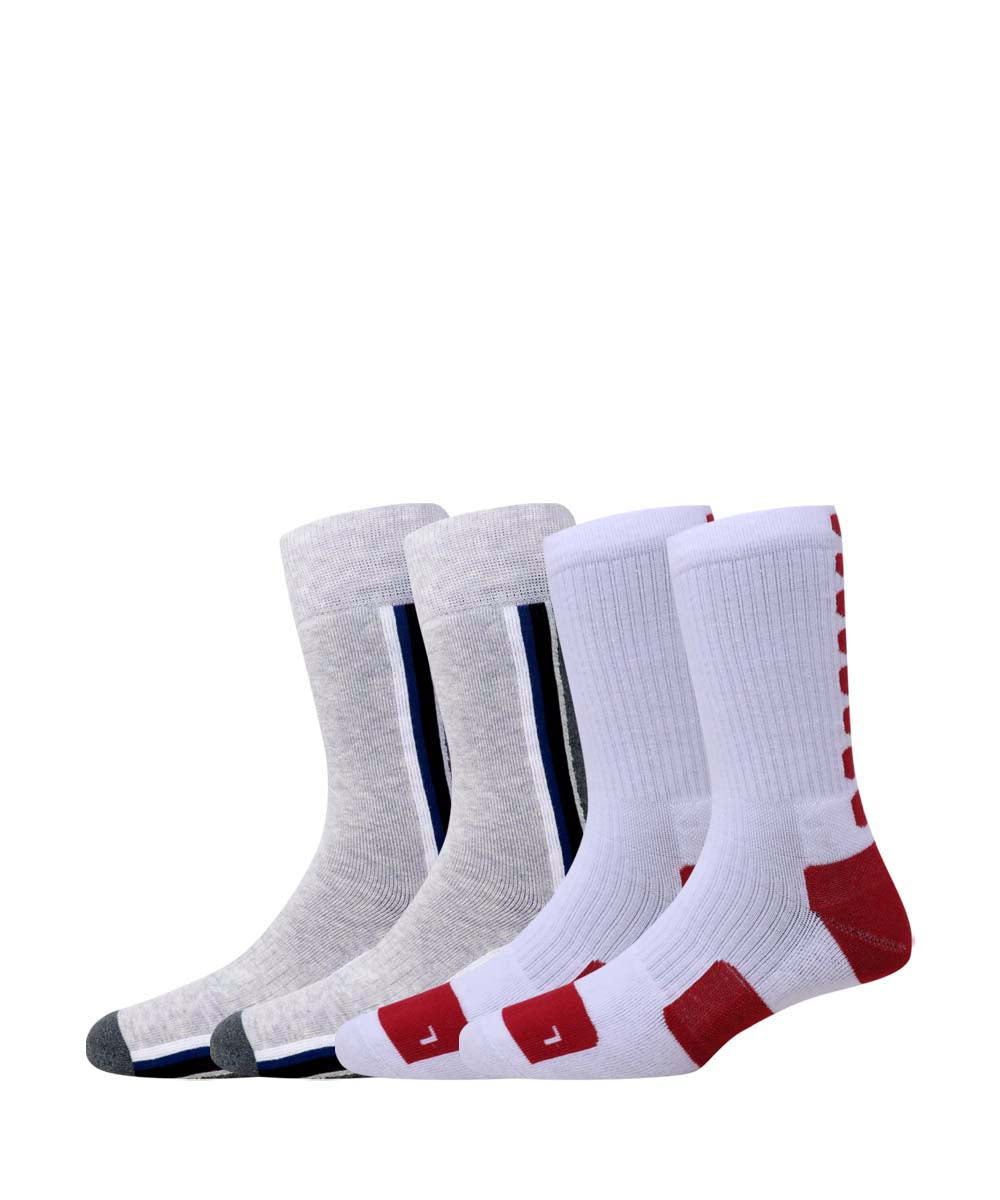 2pk Cotton Rich Design Terry Combo Socks.