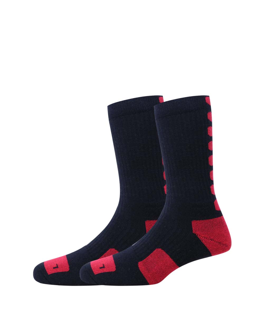 2pk Cotton Rich Design Terry Combo Socks.