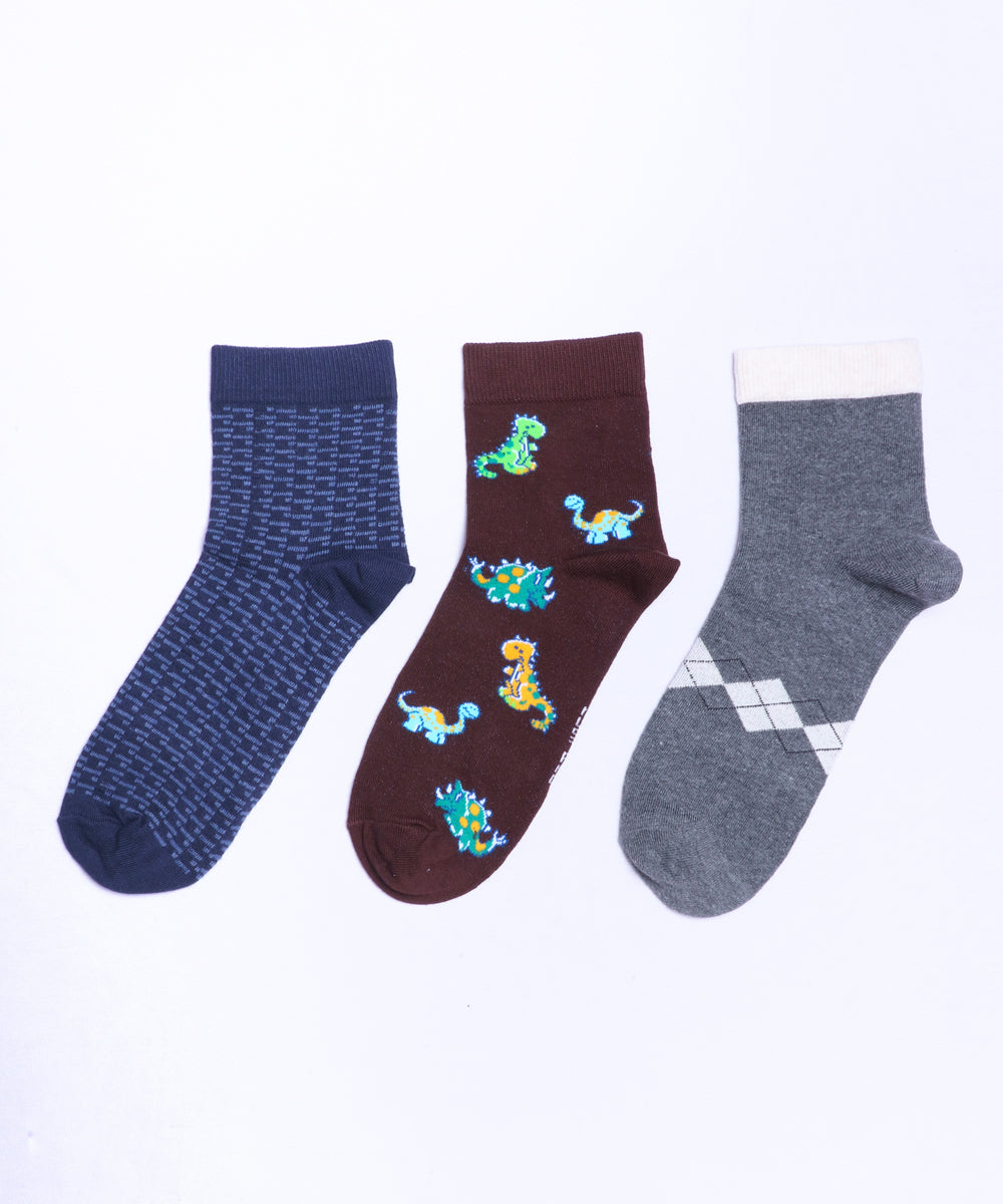 3pk Cotton Rich Design Combo Socks