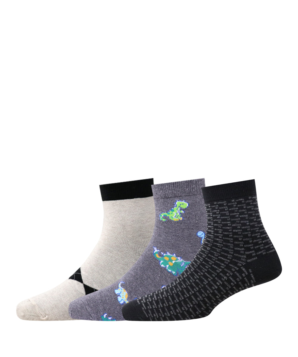 3pk Cotton Rich Design Combo Socks