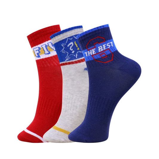 3 Pk Mustang Power play Kids Crew Socks