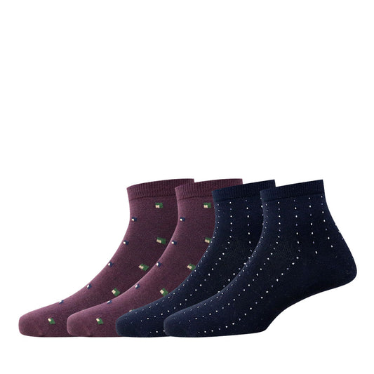 2 Pk Men’s Patterned Ankle Socks