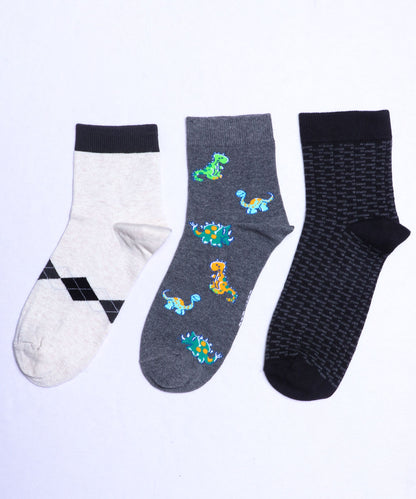 3pk Cotton Rich Design Combo Socks