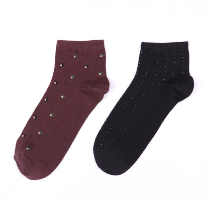 2 Pk Men’s Patterned Ankle Socks