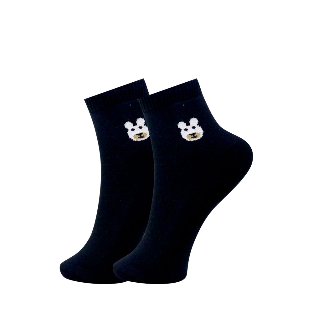 3 Pk Kids Cute Bear Design Cotton Rich Ankle Socks