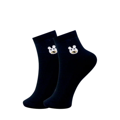 3 Pk Kids Cute Bear Design Cotton Rich Ankle Socks