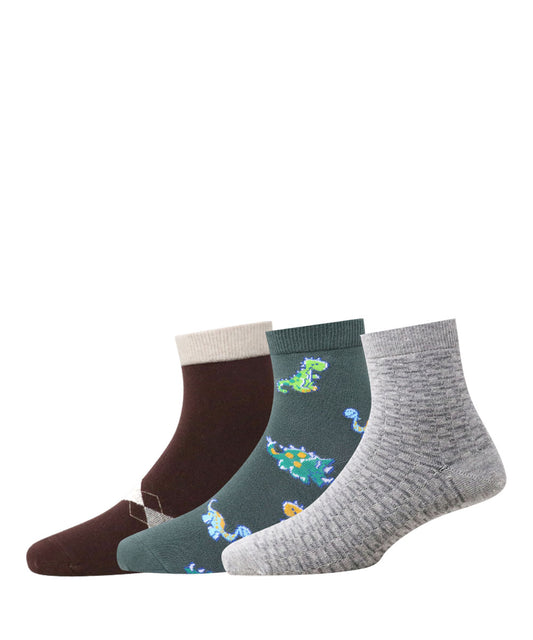 3pk Cotton Rich Design Combo Socks