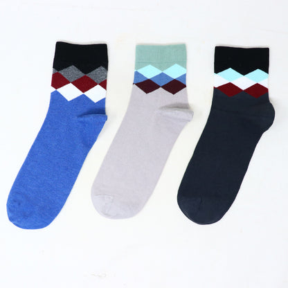 3 Pk Men’s Multicolour Geometric Pattern Socks