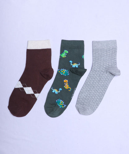 3pk Cotton Rich Design Combo Socks