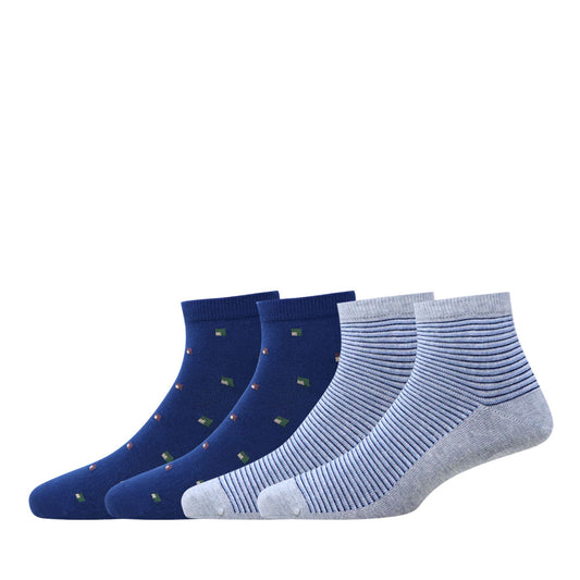2 Pk Men’s Patterned Ankle Socks