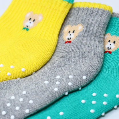3 Pk Mustang Kids Cartoon Bear Cotton Socks