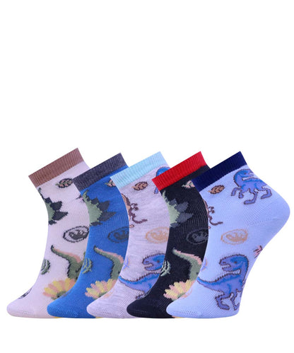 5pk Jurassic Daino Design Socks