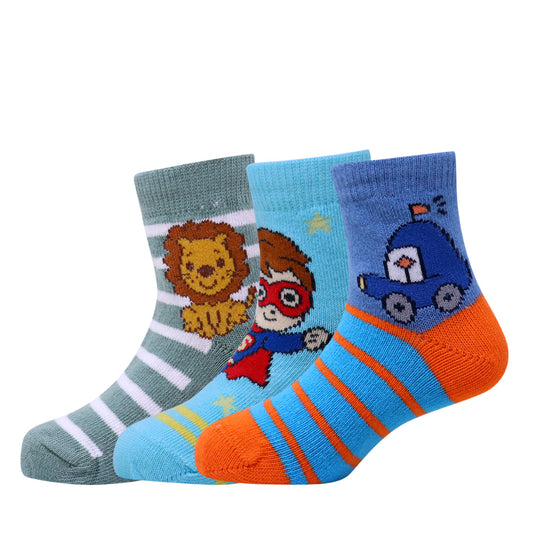 3 Pk Kids Cartoon Lion, Hero & Car Design