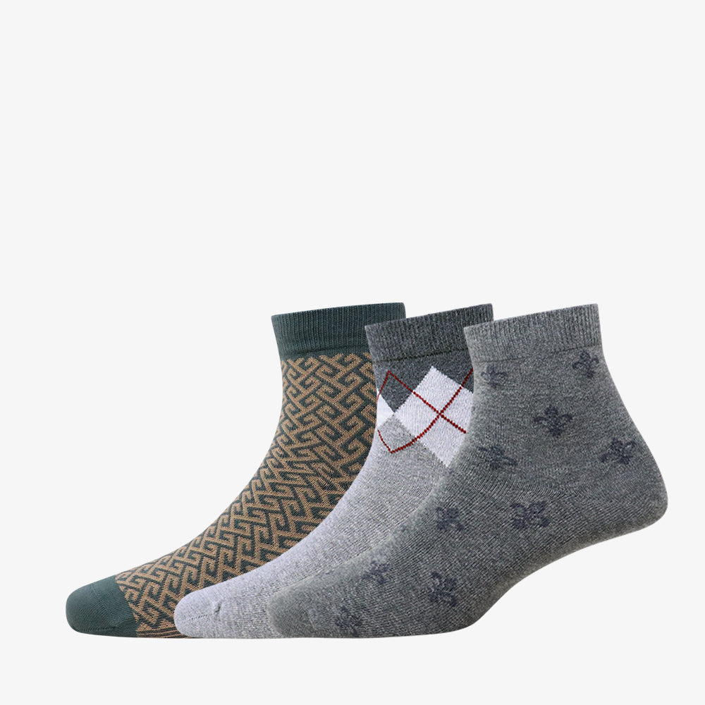 3 Pk Men's Premium Cotton Blend Argyle Socks