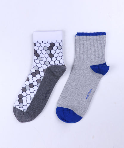 2pk Cotton Rich Design Combo Socks