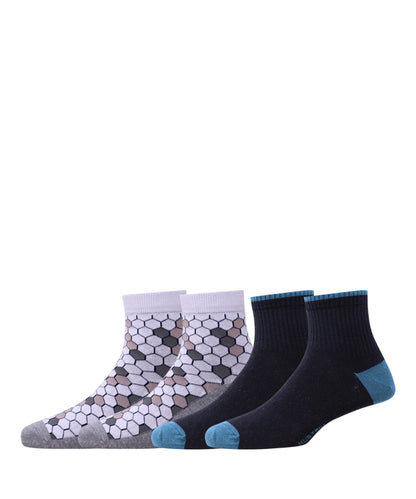 2pk Cotton Rich Design Combo Socks