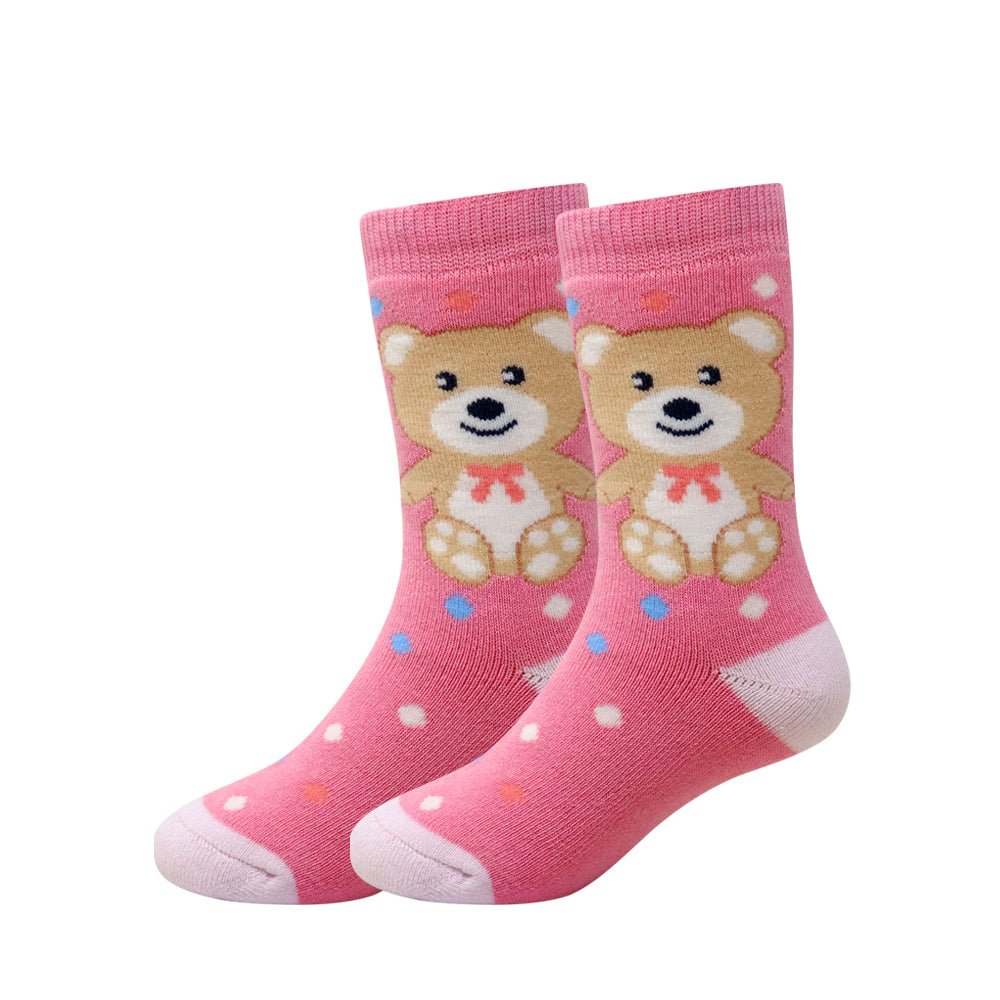 3 Pk Cute Teddy Bear Kids Terry Socks