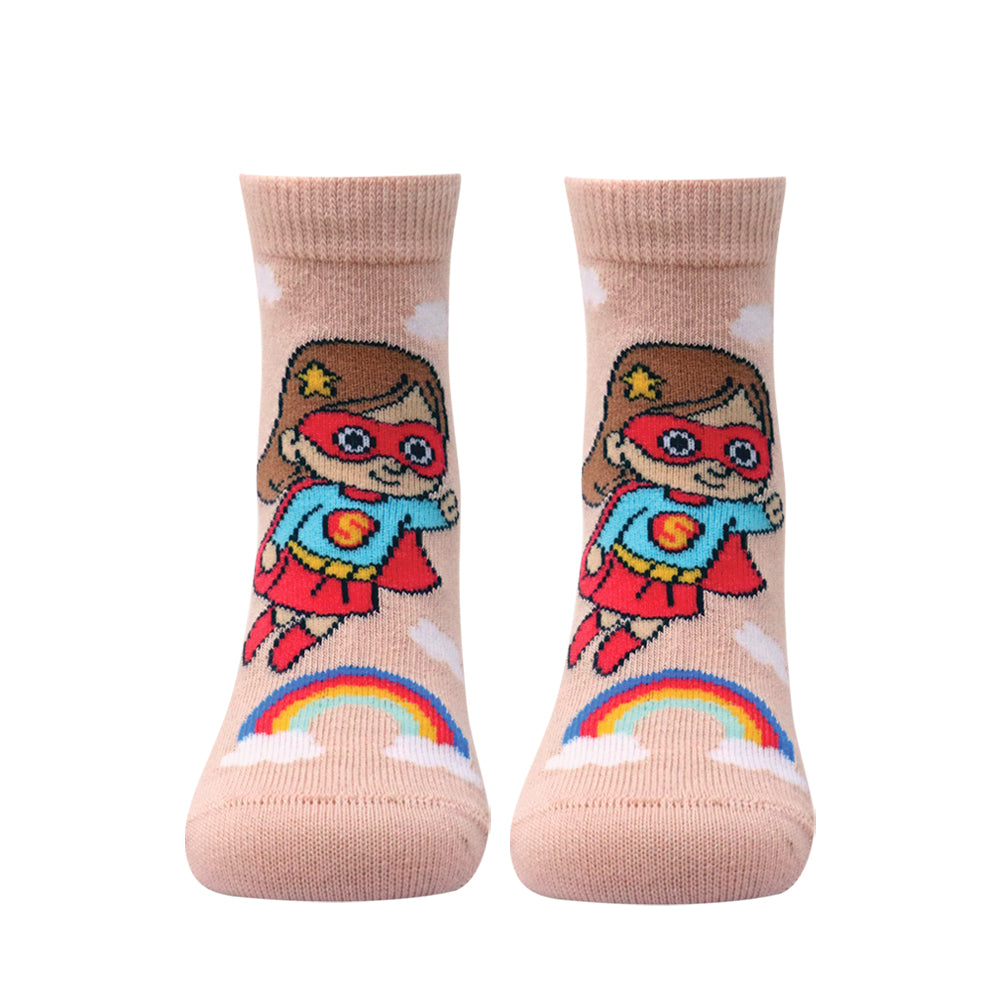 3 Pk Kids’ Superhero & Cuddle Friends Crew Socks – Fun Character Printed Socks