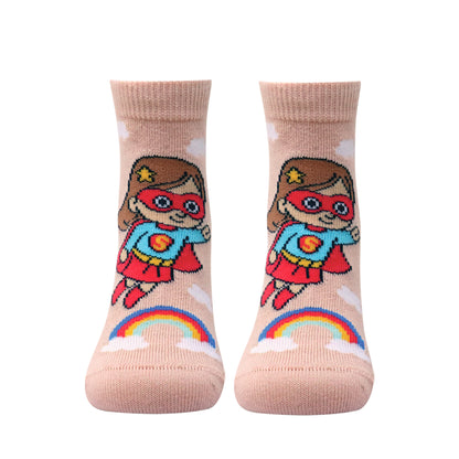 3 Pk Kids’ Superhero & Cuddle Friends Crew Socks – Fun Character Printed Socks