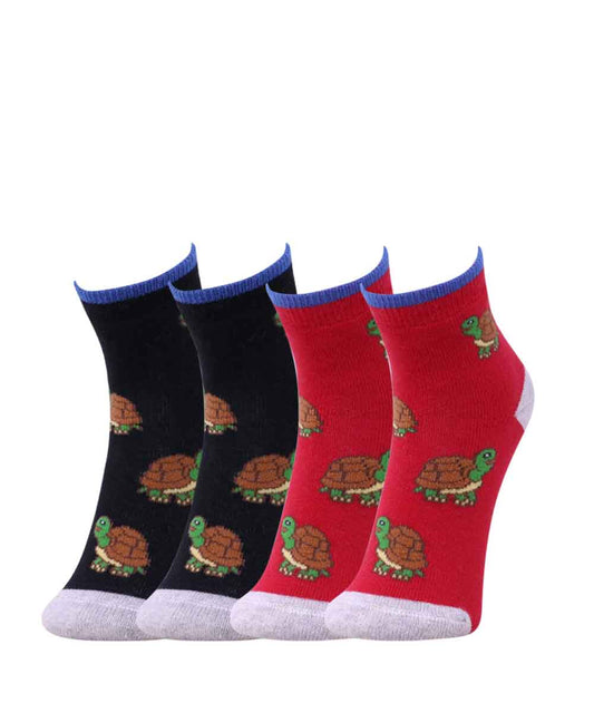 2pk Turtle Design Terry Socks