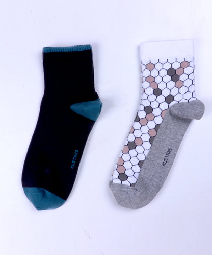 2pk Cotton Rich Design Combo Socks