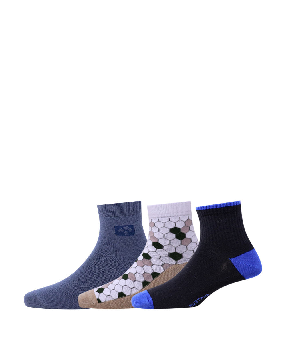 3pk Cotton Rich Design Combo Socks