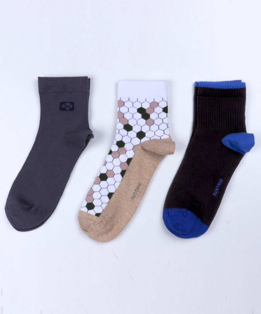 3pk Cotton Rich Design Combo Socks