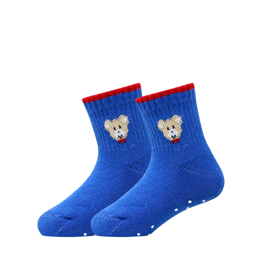 3 Pk Mustang Kids Teddy Bear Anti-Skid Cotton Crew Socks