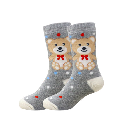 3 Pk Cute Teddy Bear Kids Terry Socks