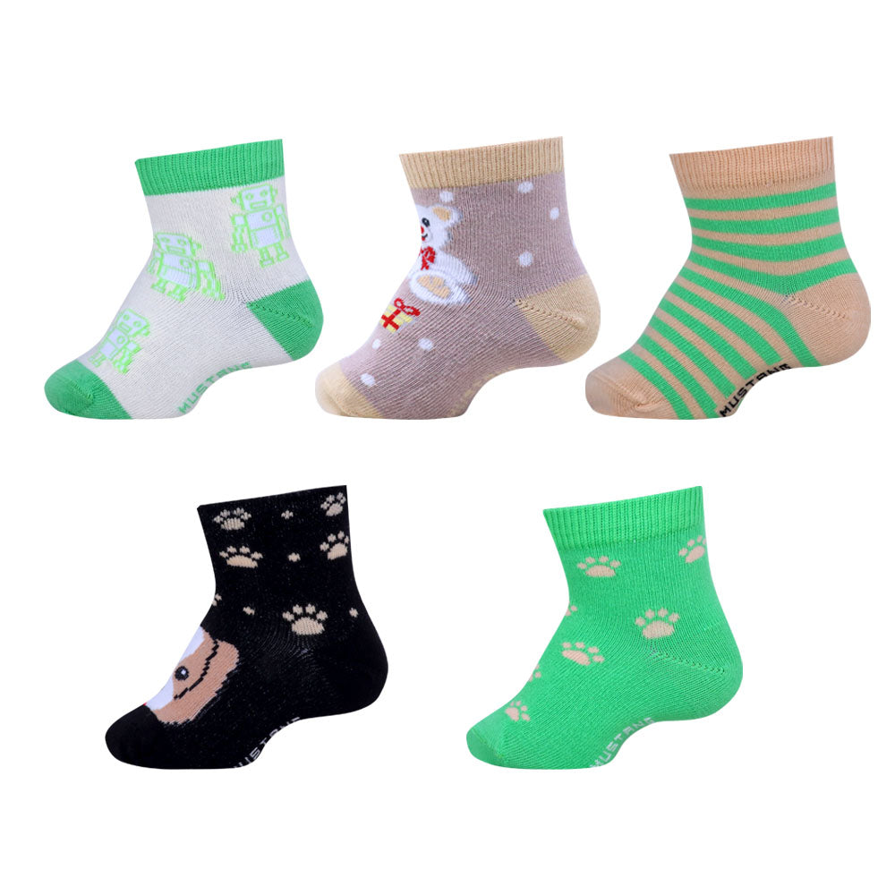 5PK Kids Fun Patterns Socks