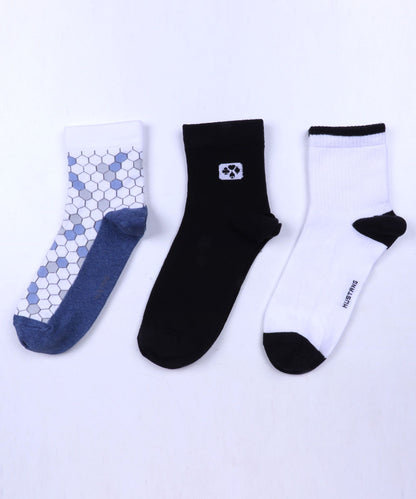 3pk Cotton Rich Design Combo Socks