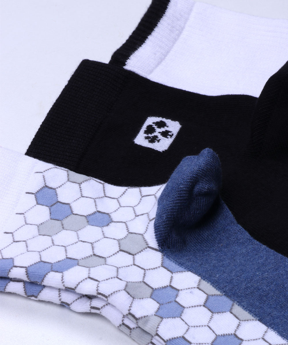 3pk Cotton Rich Design Combo Socks