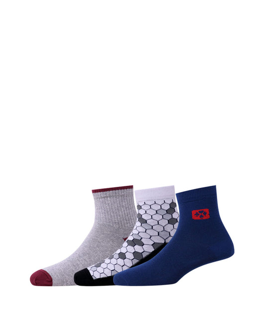 3pk Cotton Rich Design Combo Socks