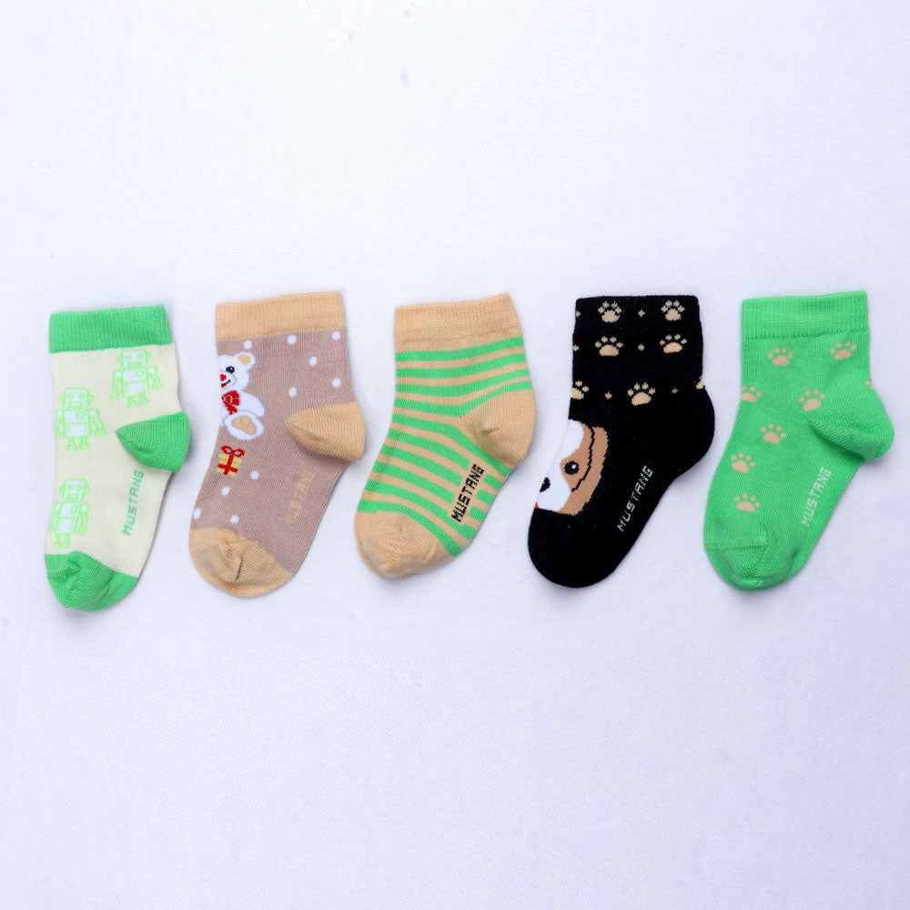 5PK Kids Fun Patterns Socks