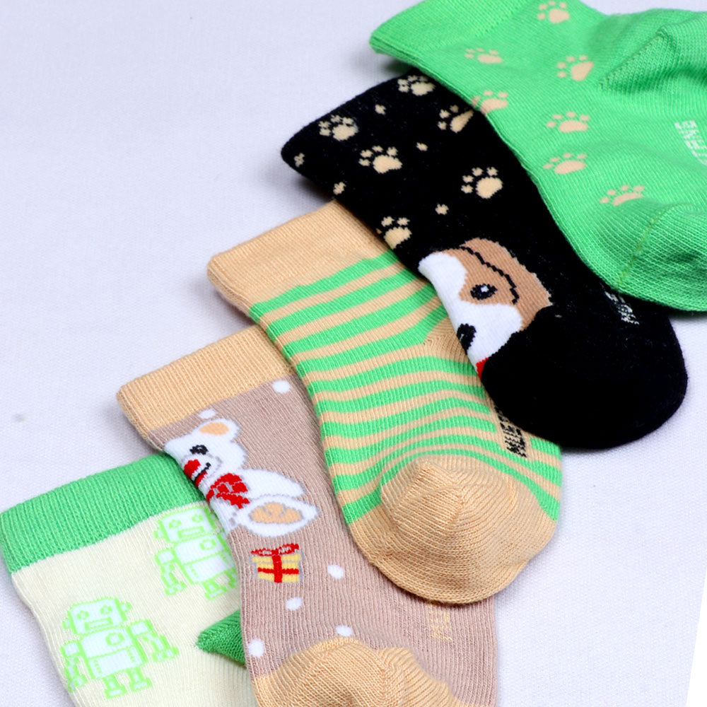 5PK Kids Fun Patterns Socks