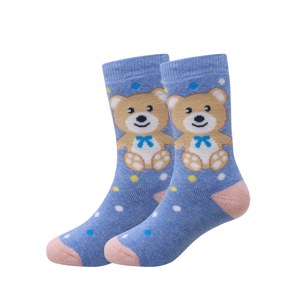 3 Pk Cute Teddy Bear Kids Terry Socks