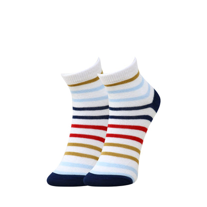 3 Pk Boys’ Striped Crew Length Socks With Fun Vehicle Design