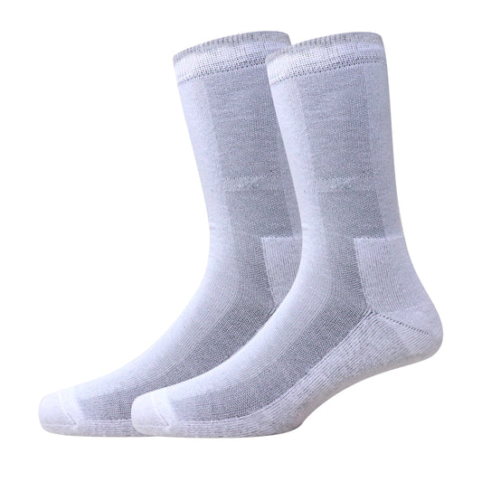 1 Pk Premium White Cotton Crew Socks For Men