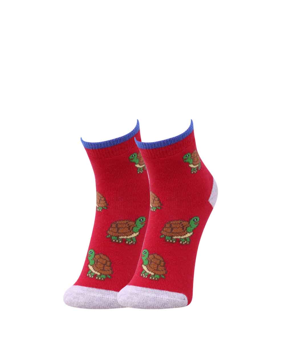 2pk Turtle Design Terry Socks