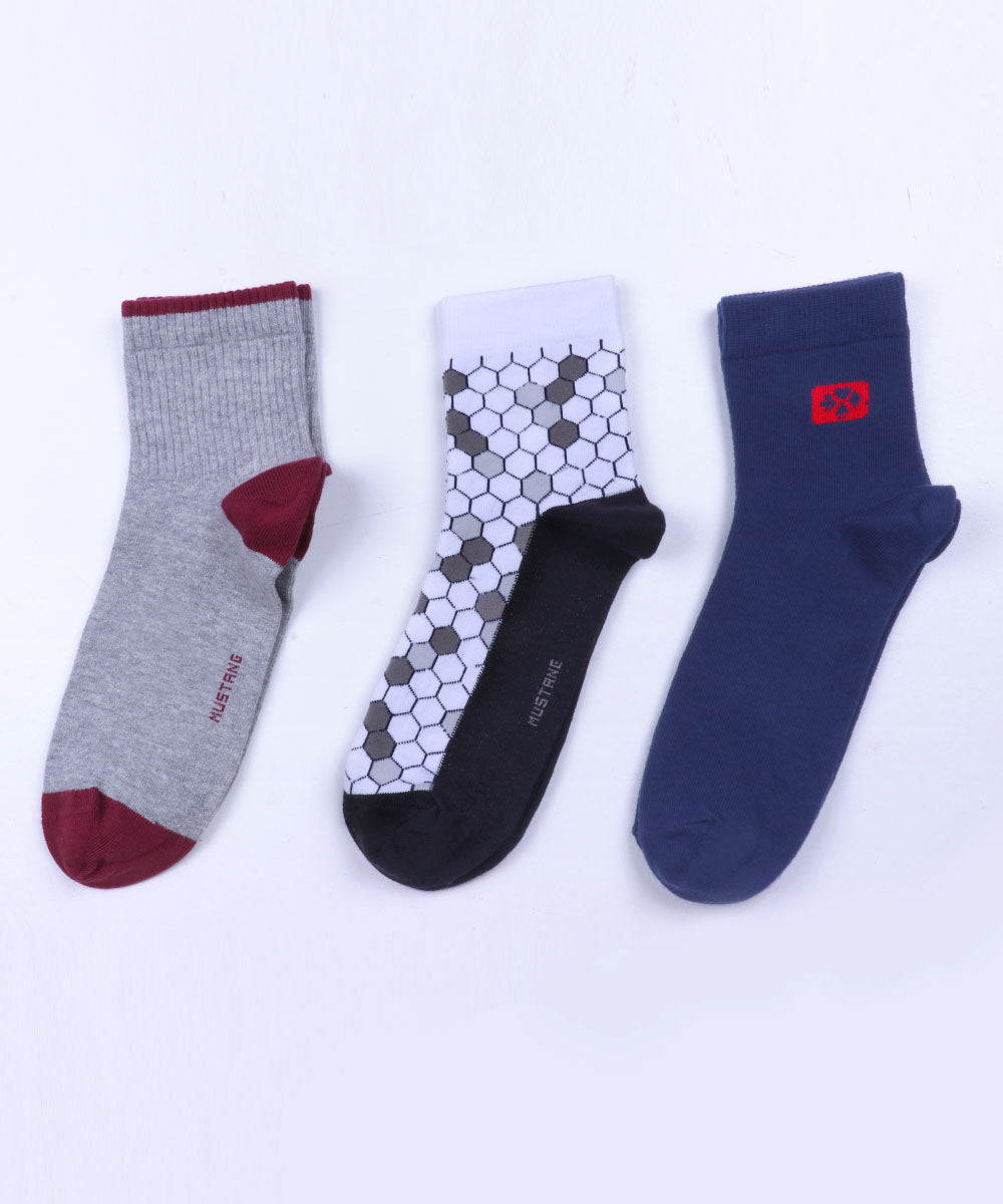 3pk Cotton Rich Design Combo Socks