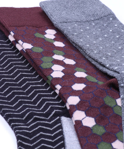 3pk Cotton Rich Design Combo Socks