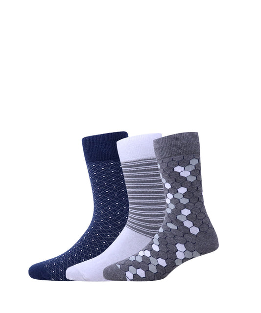 3pk Cotton Rich Design Combo Socks