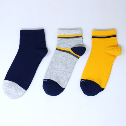 3 Pk Mustang Color Block Ankle Socks