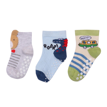 3 Pk  Kids Cartoon Cotton Crew Socks – Soft & Breathable Fancy Socks
