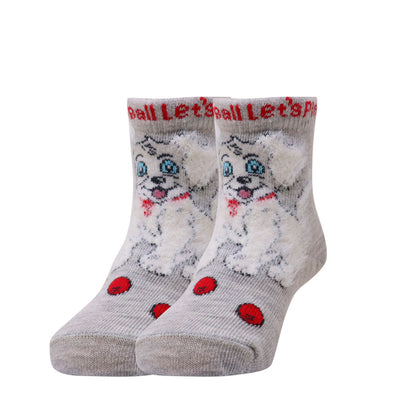 3 Pk Kids Multicolour Character Puppy & Bear Socks