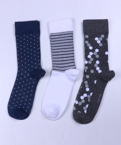 3pk Cotton Rich Design Combo Socks